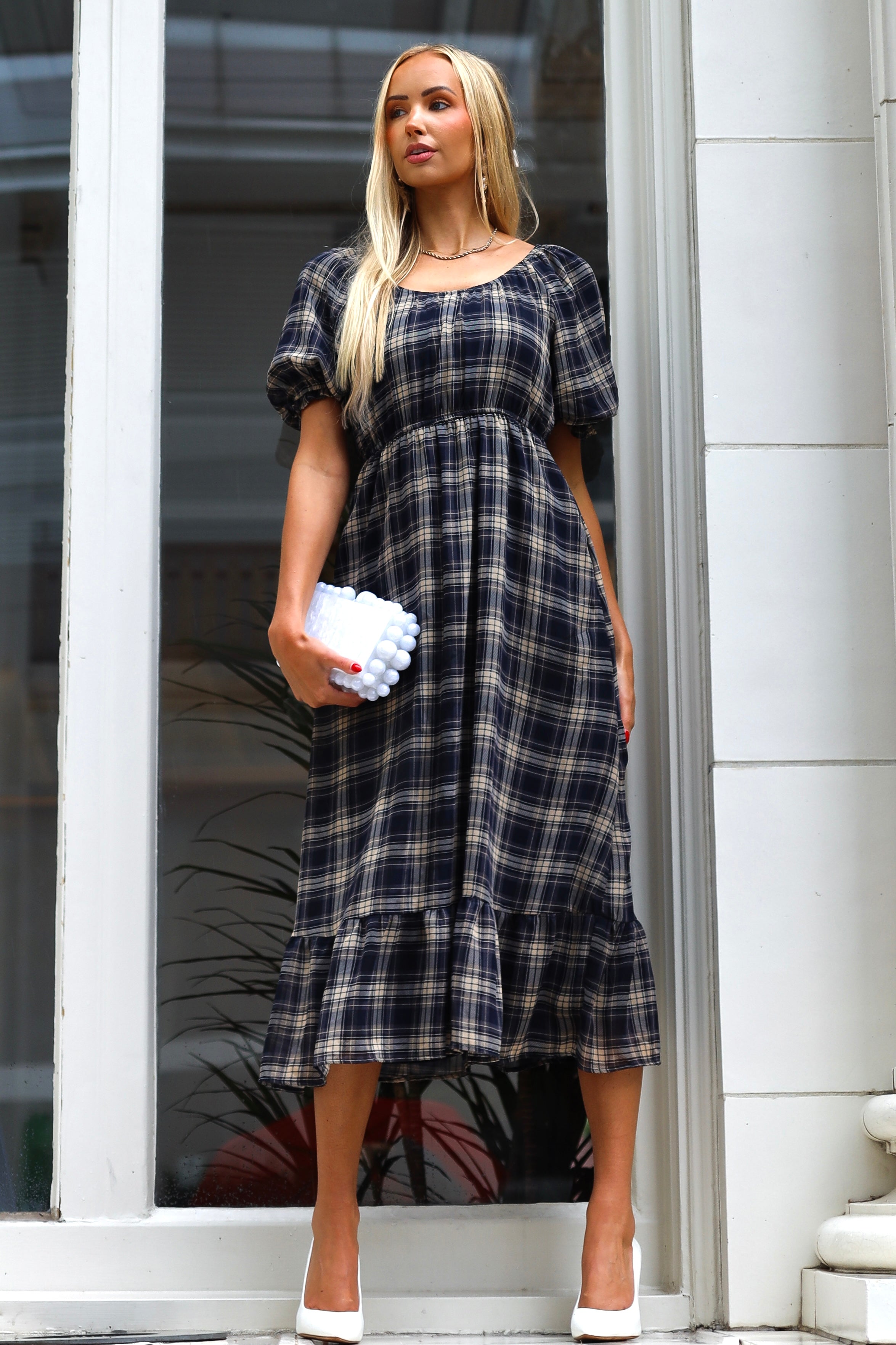 The Twila Modest Plaid Dress