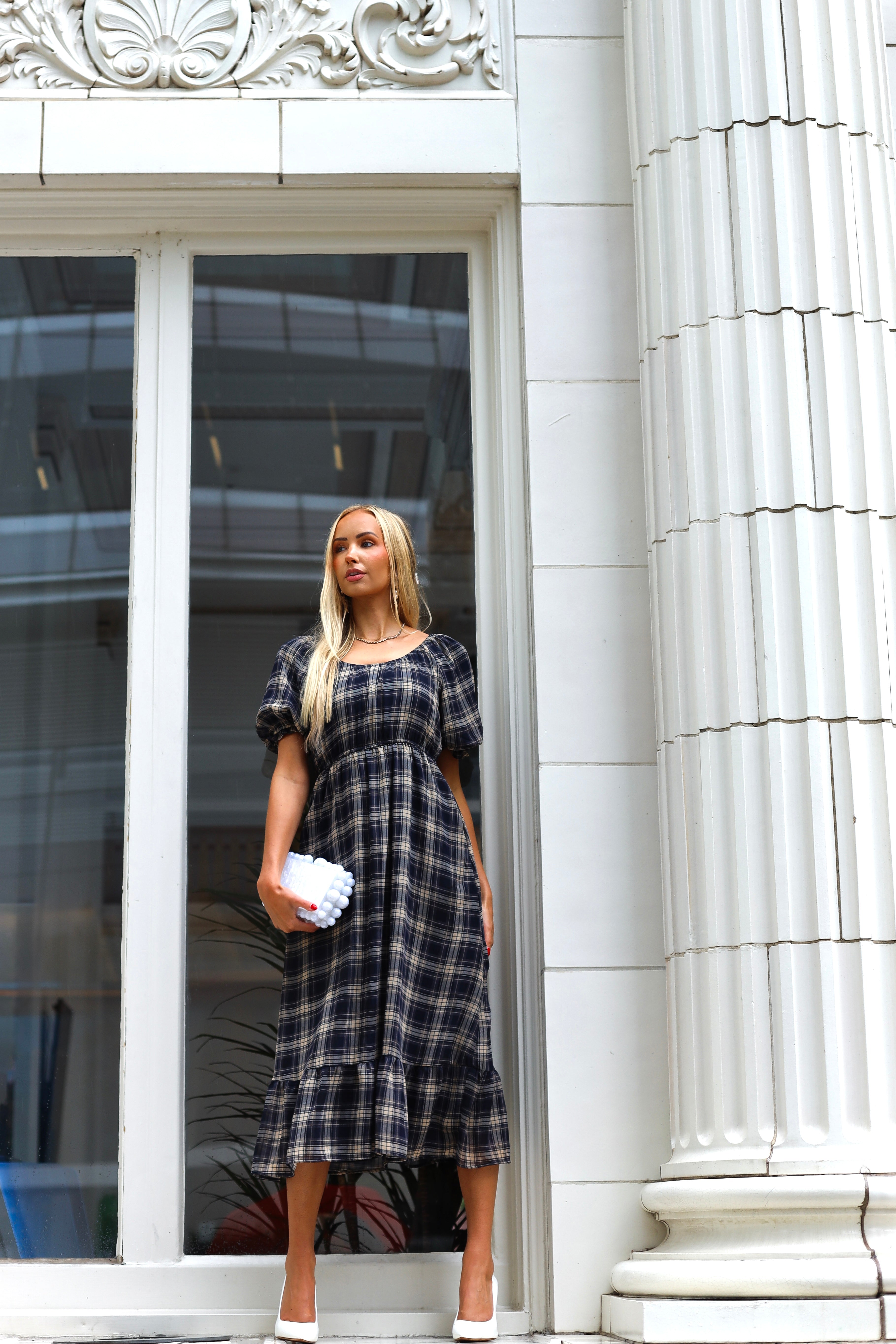 The Twila Modest Plaid Dress