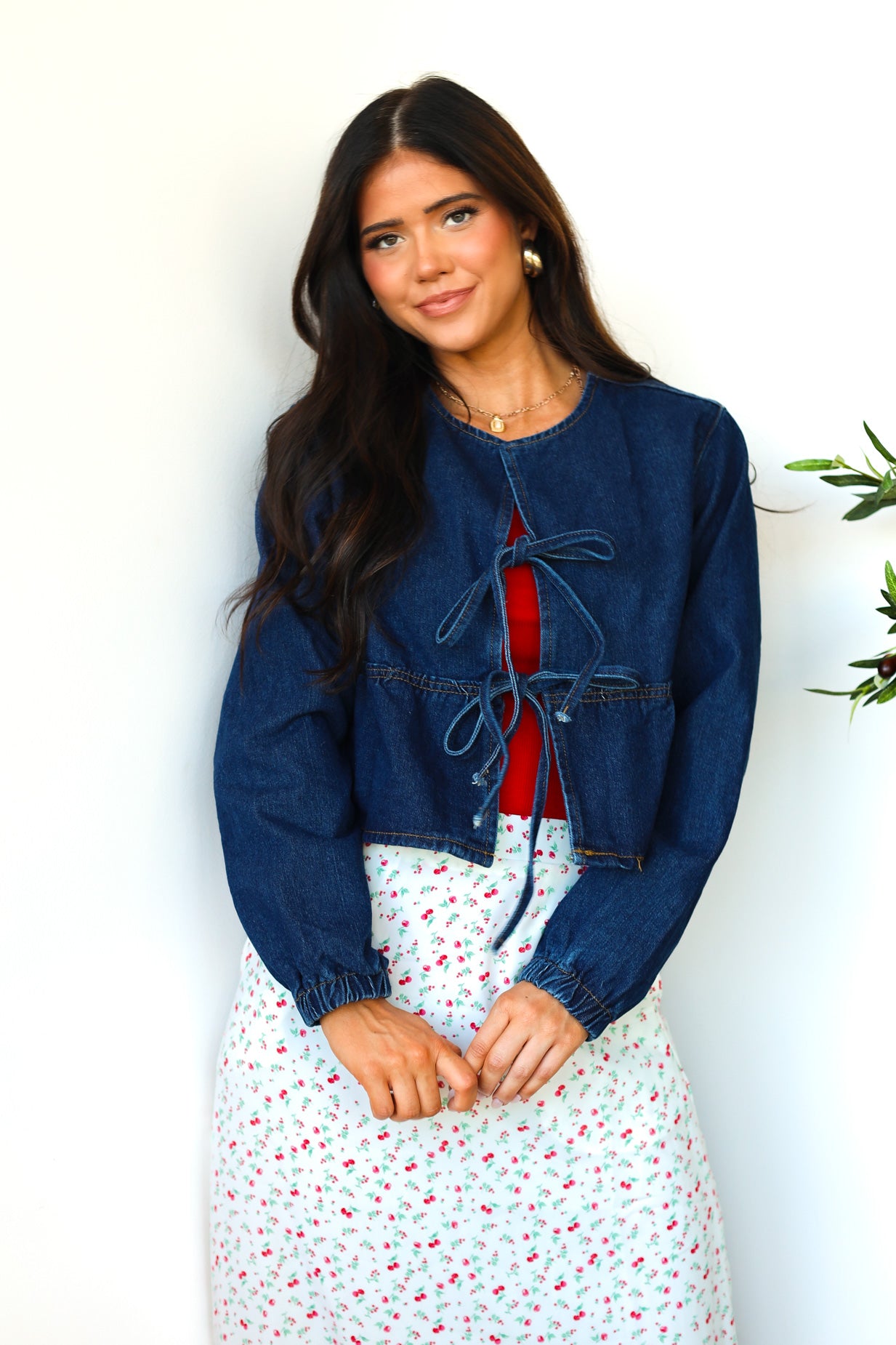 Bow Front Crop Jacket