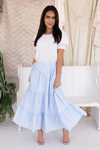 Periwinkle Cotton Maxi Skirt Modest Dresses vendor-unknown 