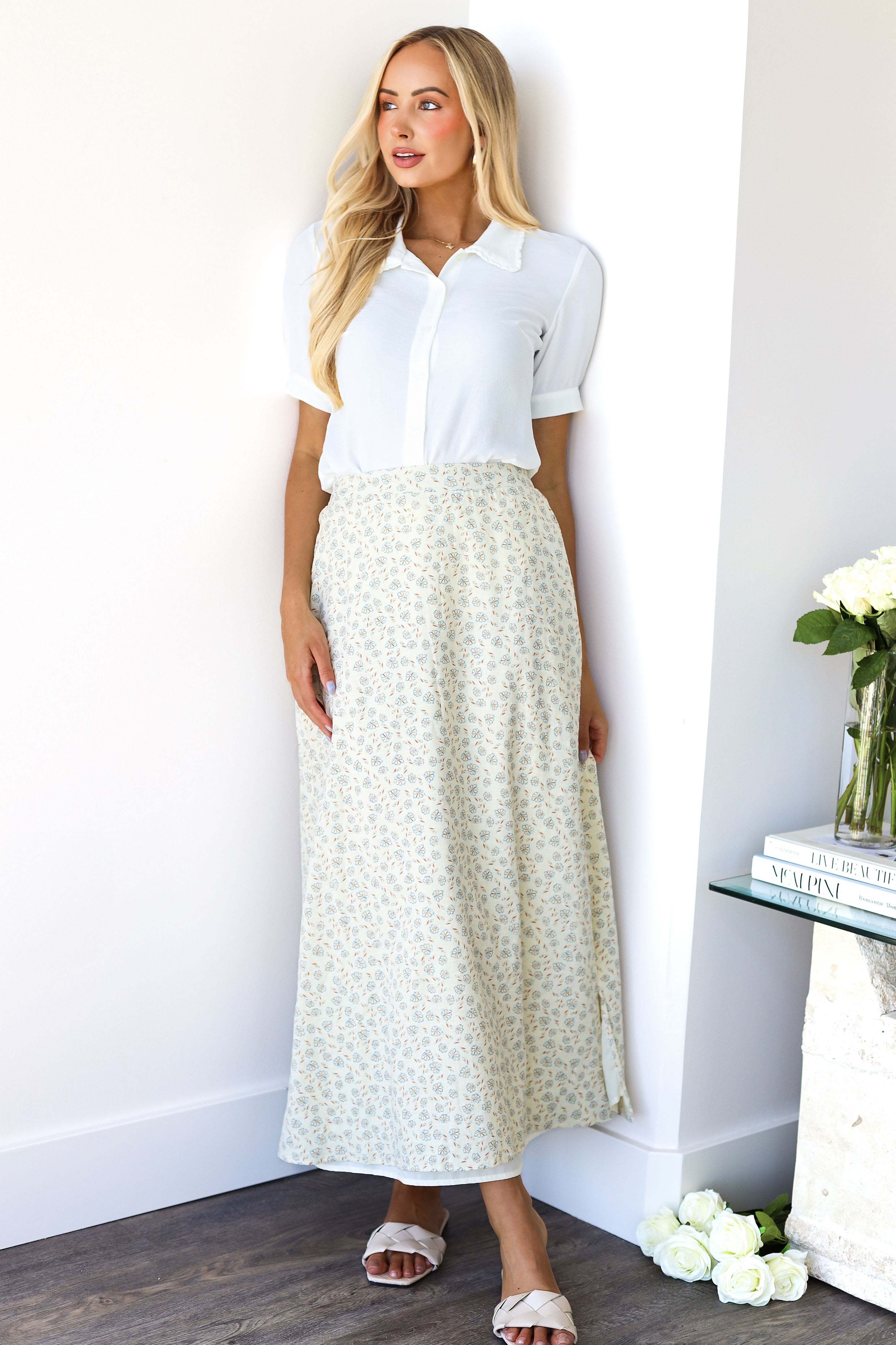 Cotton Slip Maxi Skirt