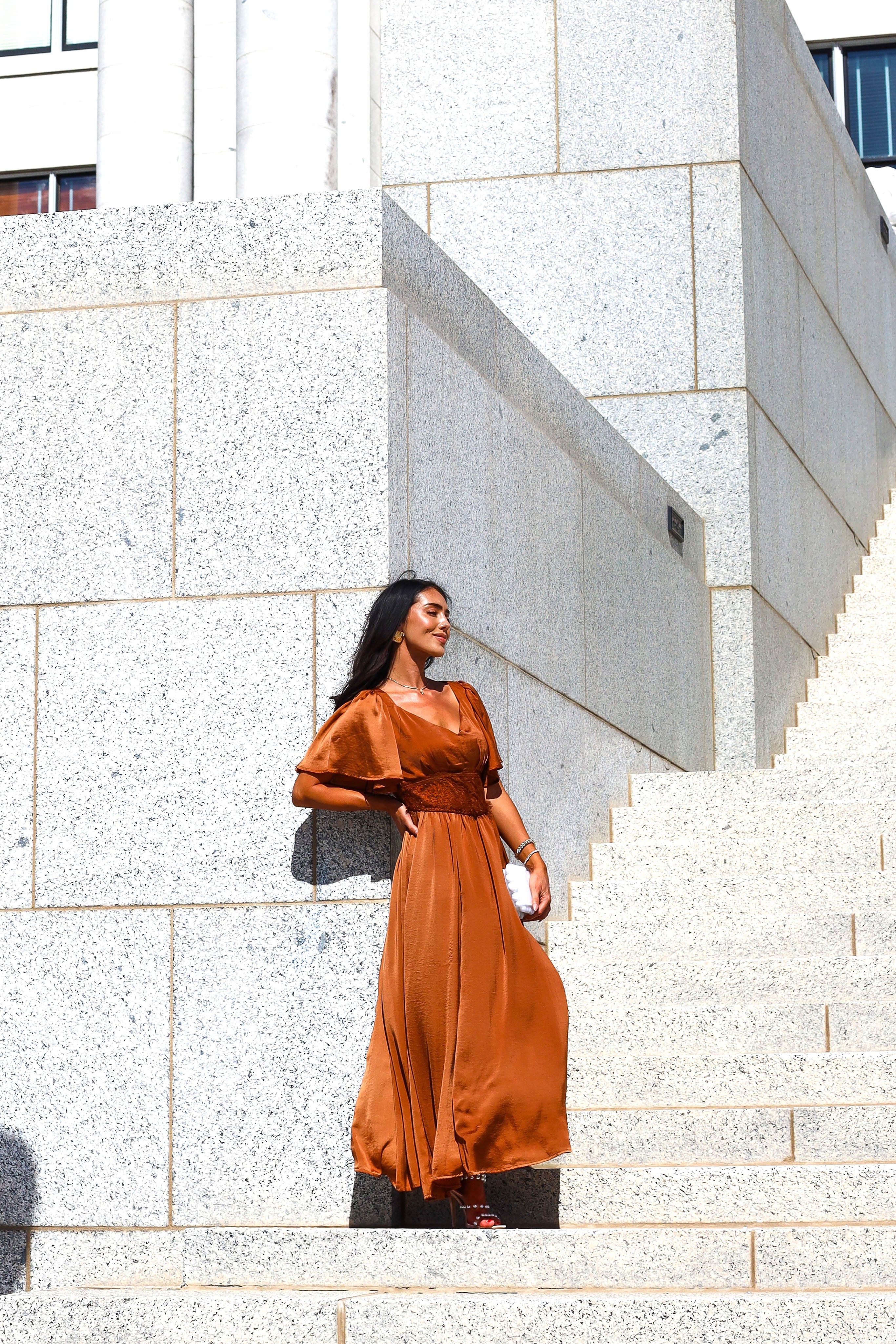 The Kendria Modest Satin Dress