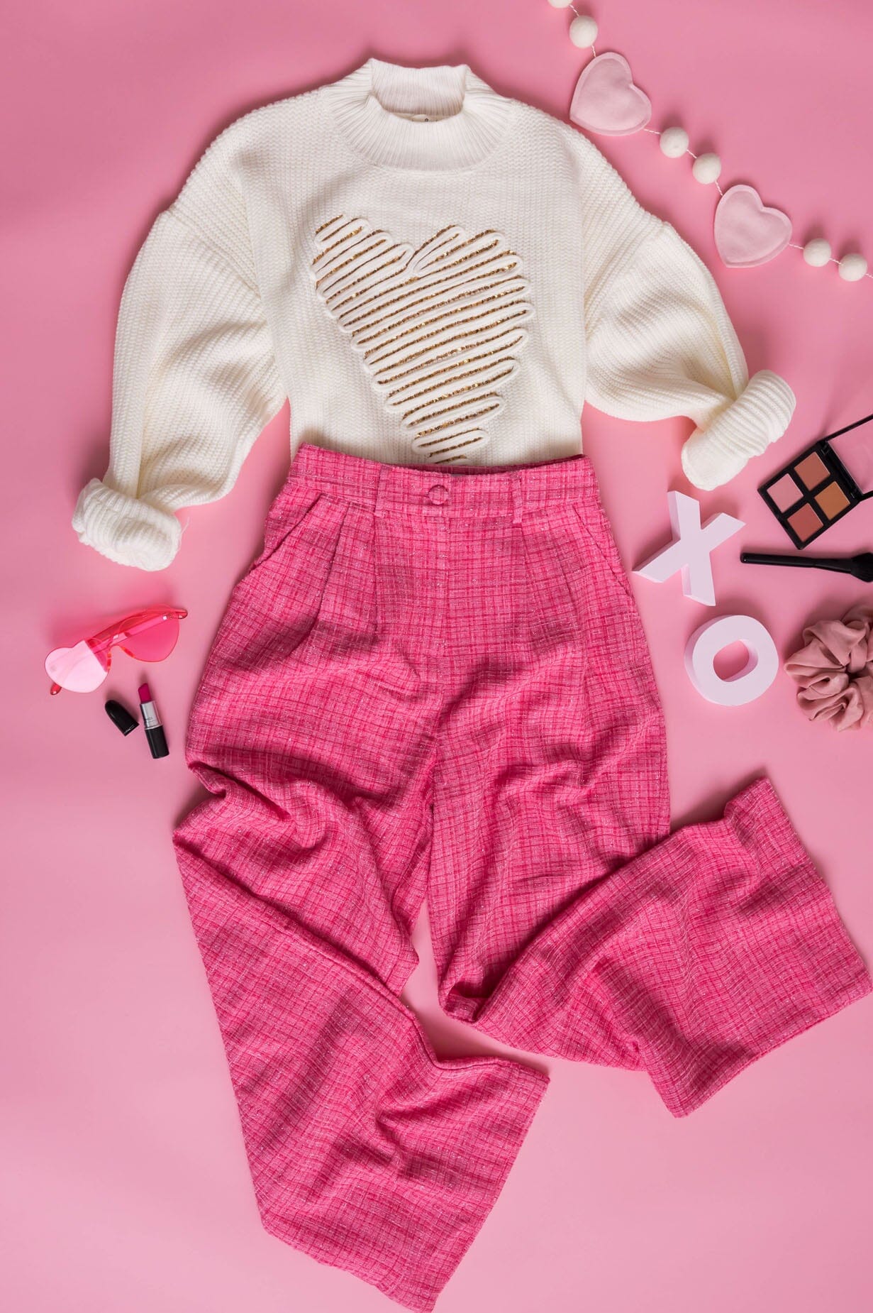 Coupled Up Sequin Heart Sweater Modest Dresses vendor-unknown 