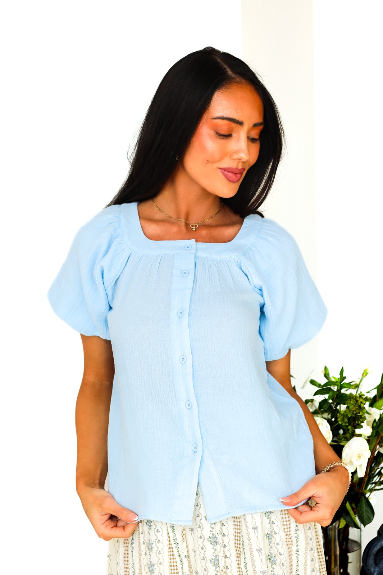 Beauty Texture Gauze Blouse