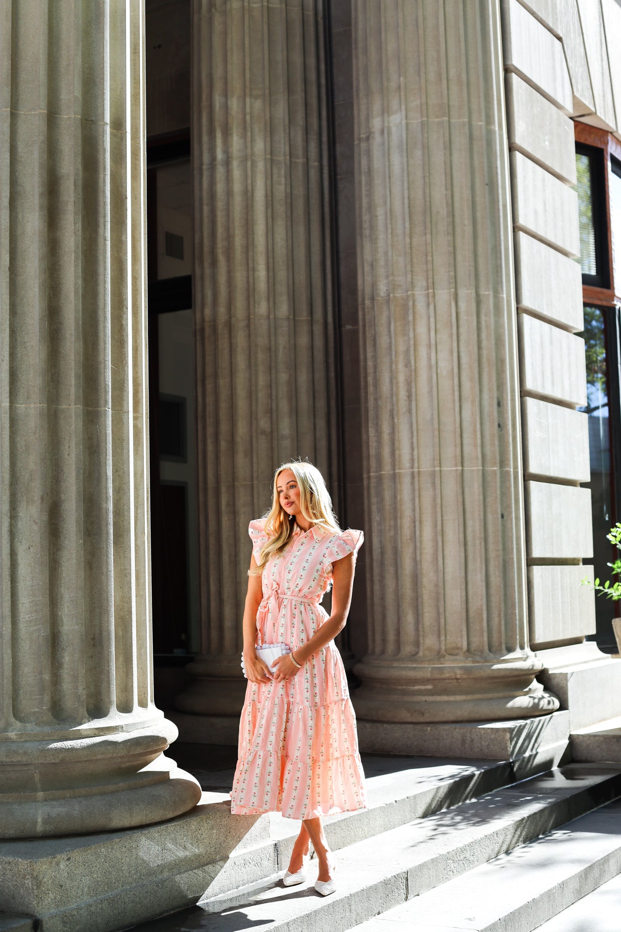 goldie maxi dress The Goldie Modest Maxi Dress Pink Collage / S