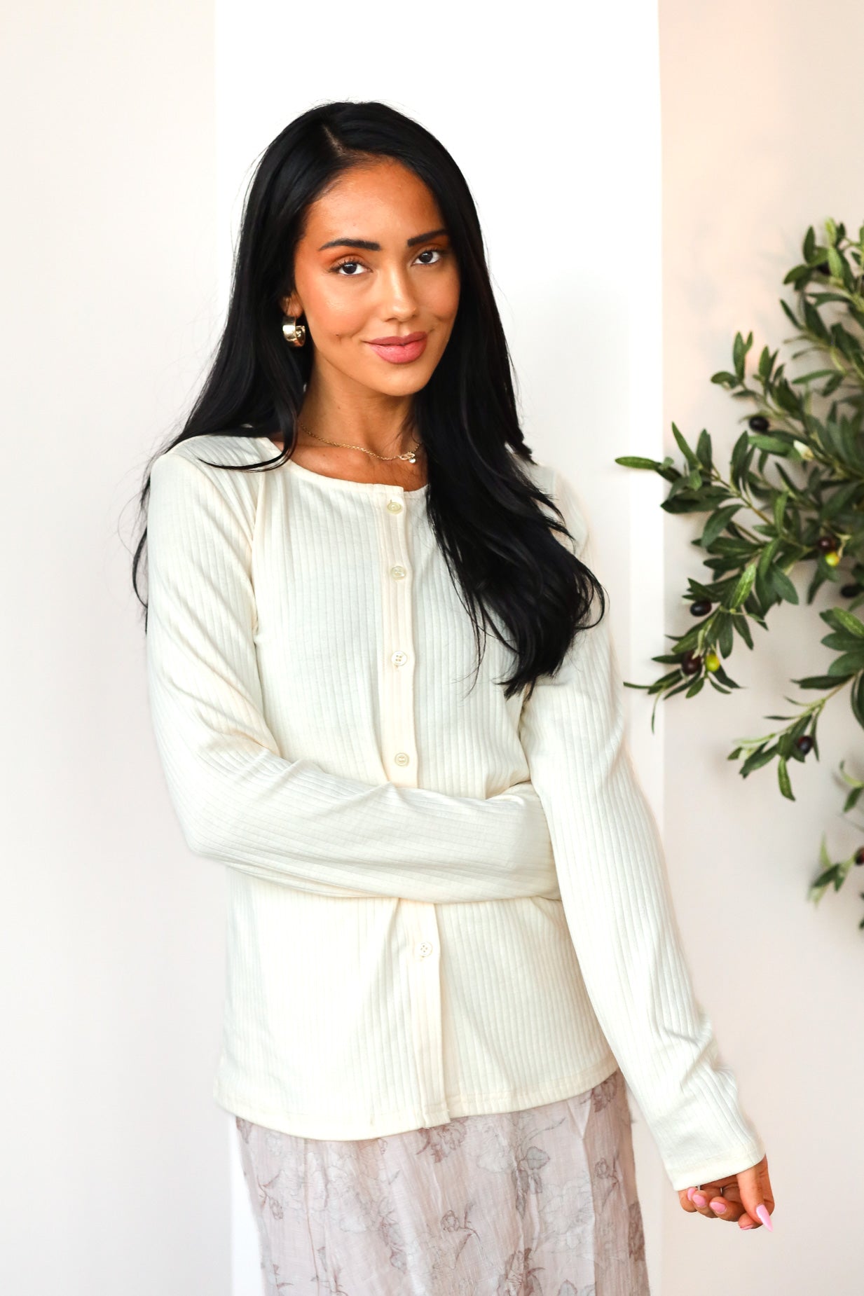 Makes Me Happy Pointelle Button Cardigan