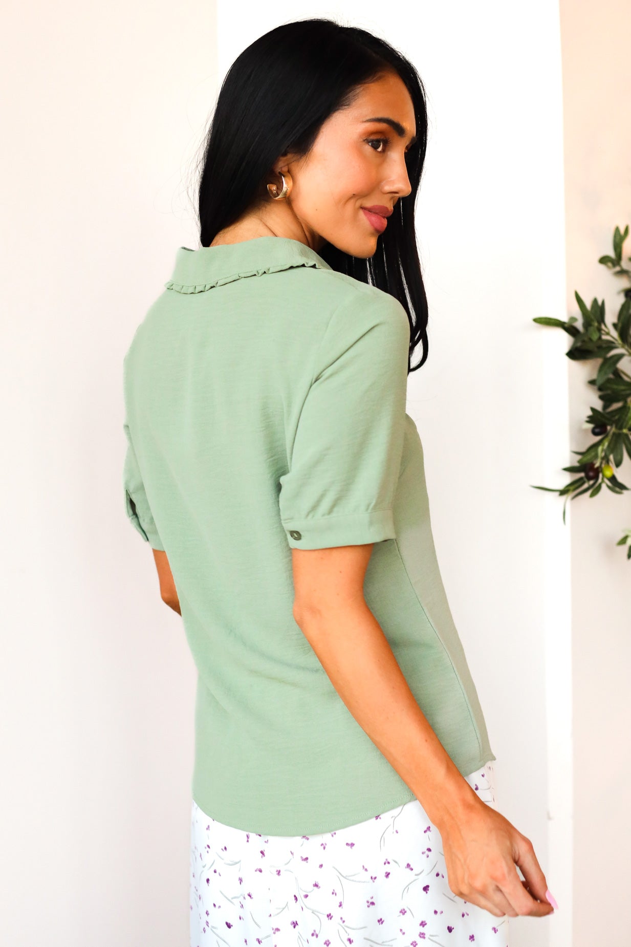 Ruffle Collared Blouse