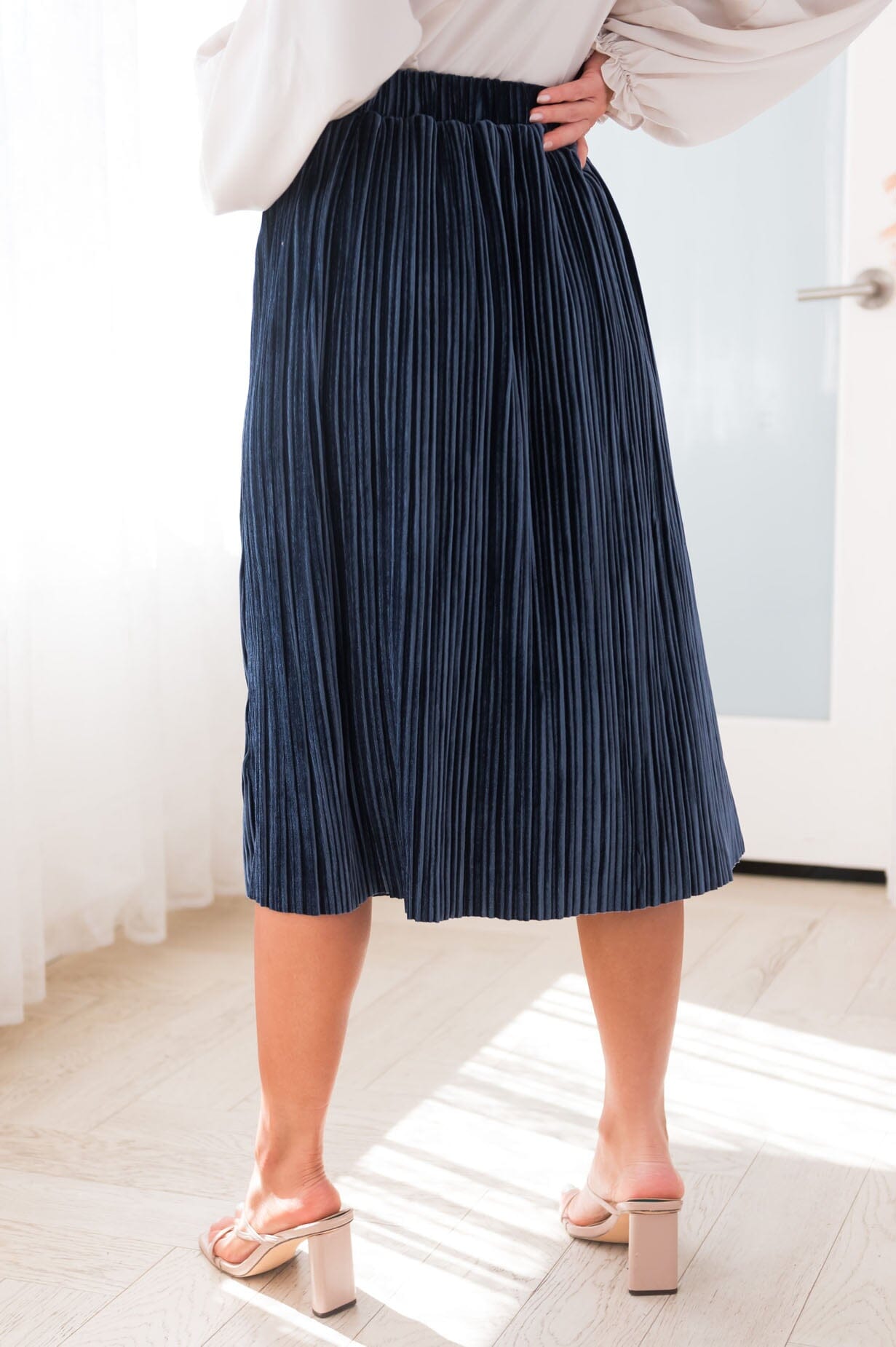 Rich & Velvety Pleated Midi Skirt Modest Dresses vendor-unknown 