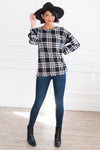 Simple & Sweet Modest Plaid Top Tops vendor-unknown