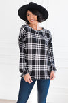 Simple & Sweet Modest Plaid Top Tops vendor-unknown