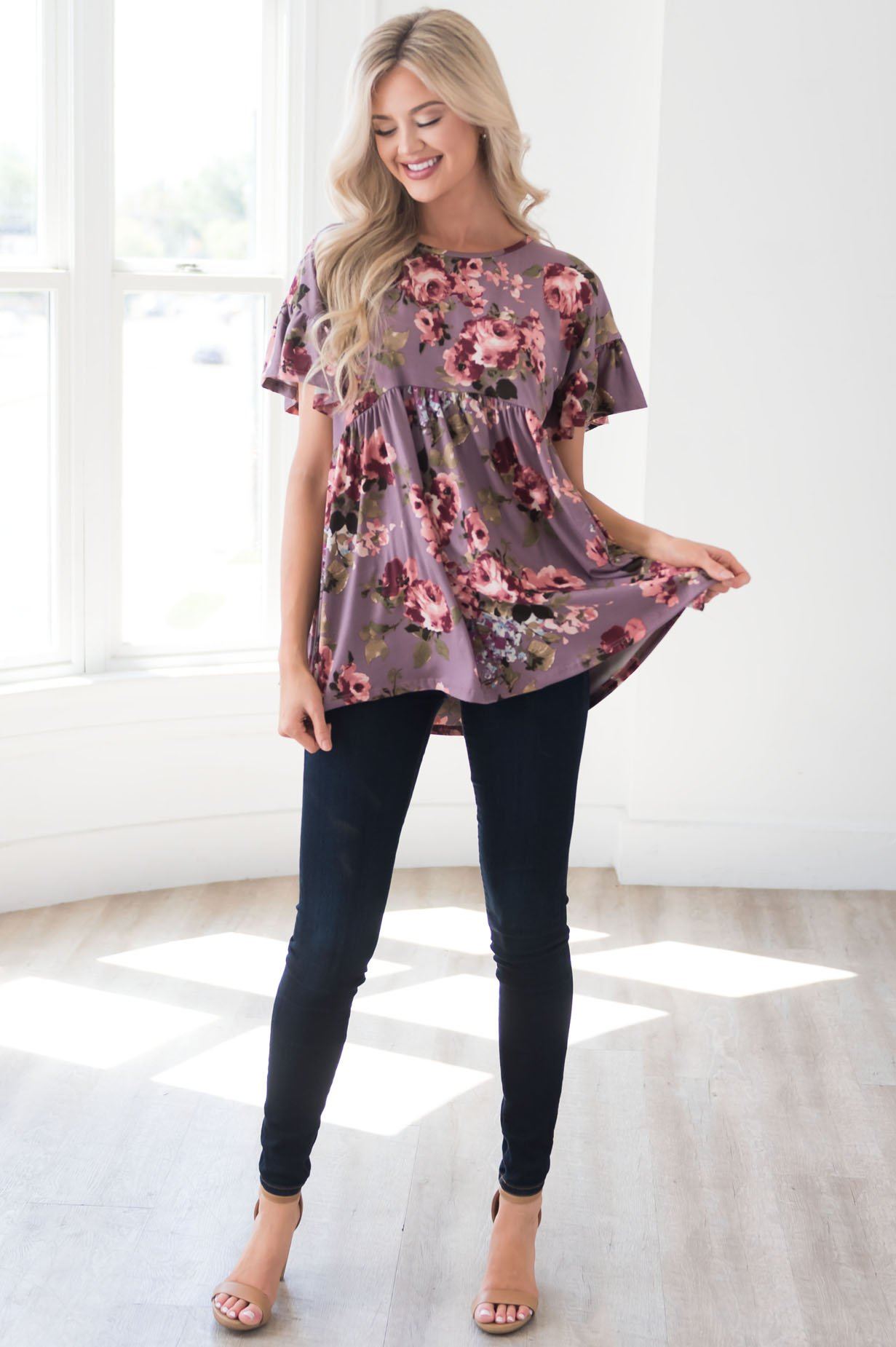 Floral Fantasy Modest Blouse Modest Dresses vendor-unknown 