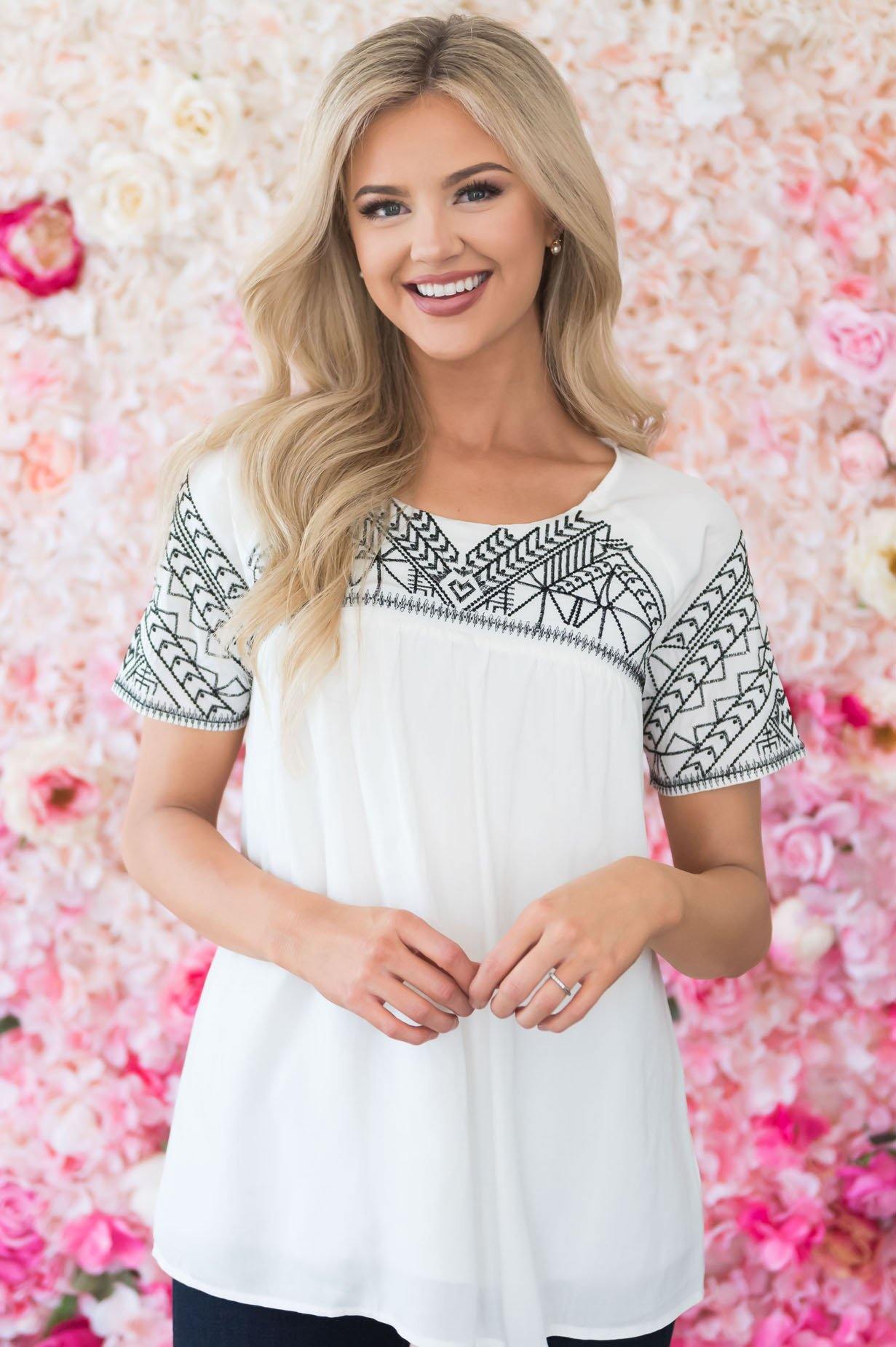 Adoring Love Modest Blouse Tops vendor-unknown 