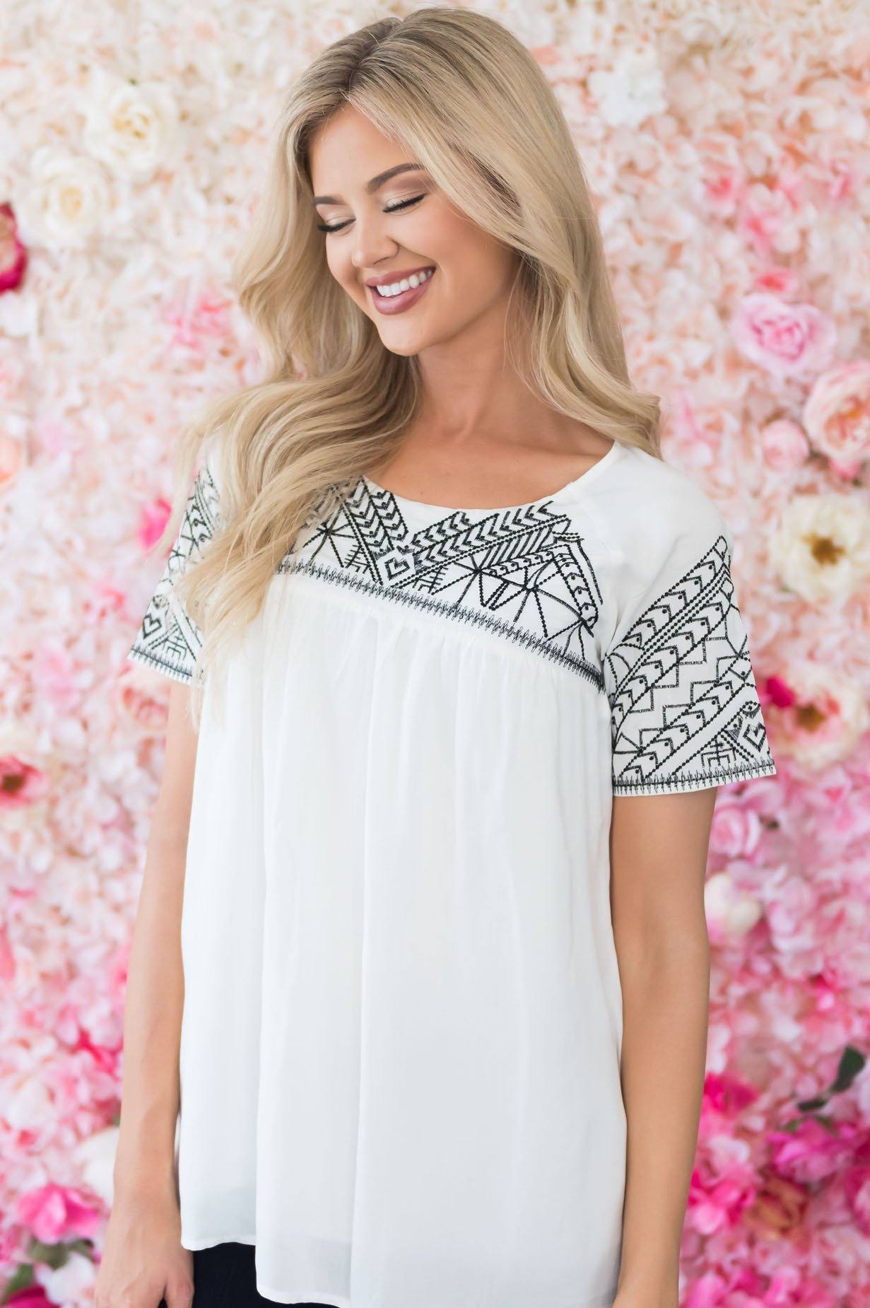 Adoring Love Modest Blouse Tops vendor-unknown 