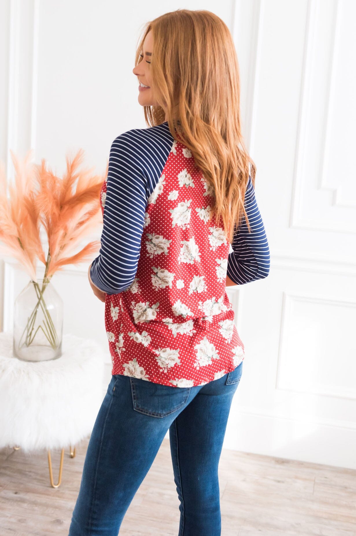 Polka Dot Perfection Modest Baseball Tee NeeSee's Dresses 