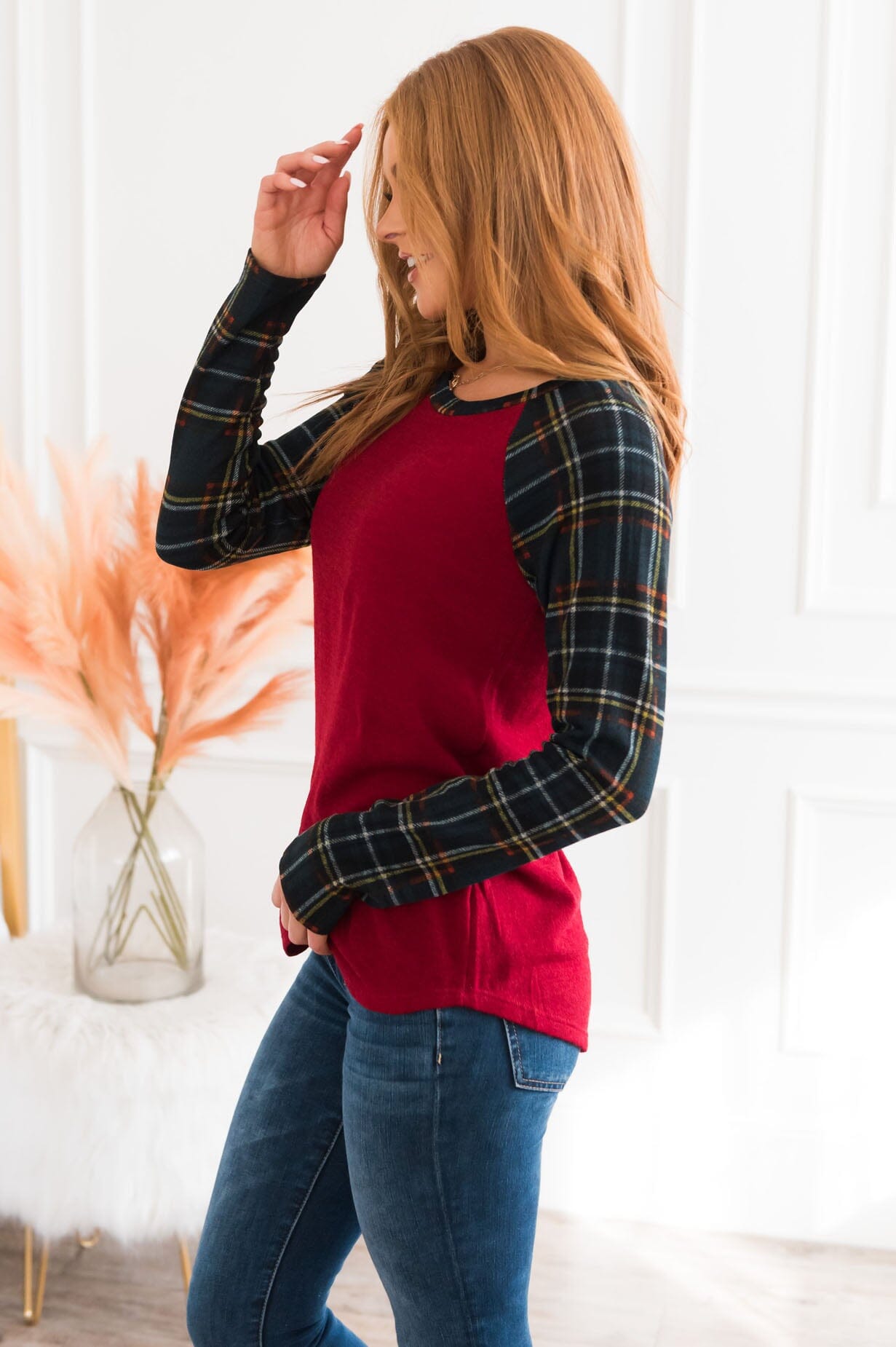 Plaid Perfection Modest Top NeeSee's Dresses 