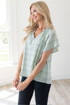 Nine to Five Modest Windowpane Blouse Tops vendor-unknown
