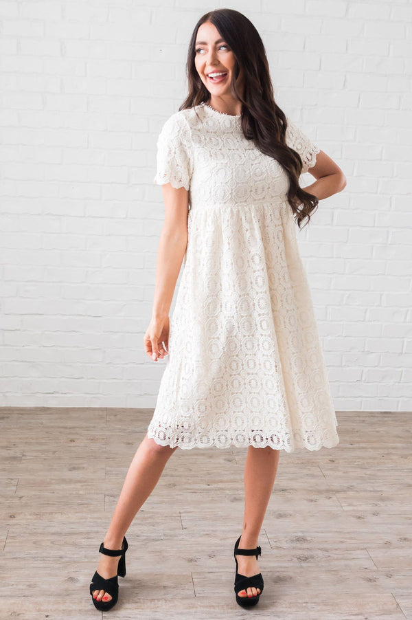The Mabel Modest Lace Dress - NeeSee's Dresses