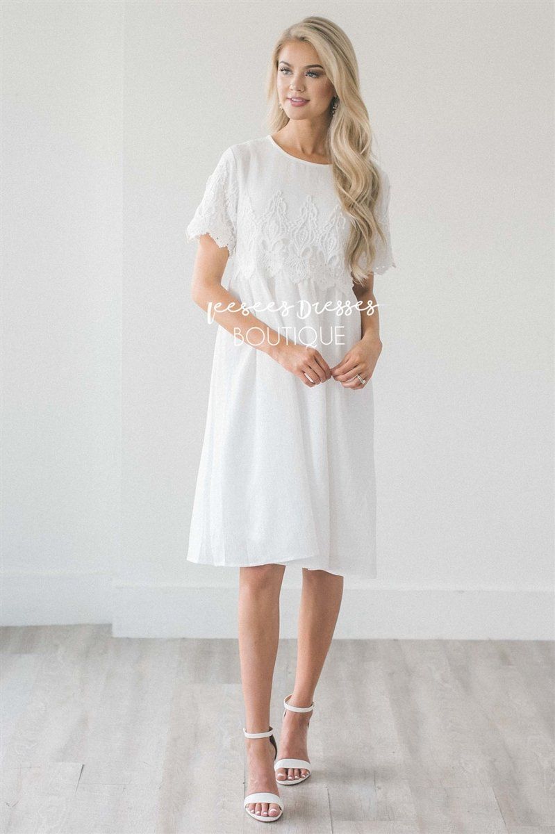 The Remy Modest Dresses vendor-unknown White S 
