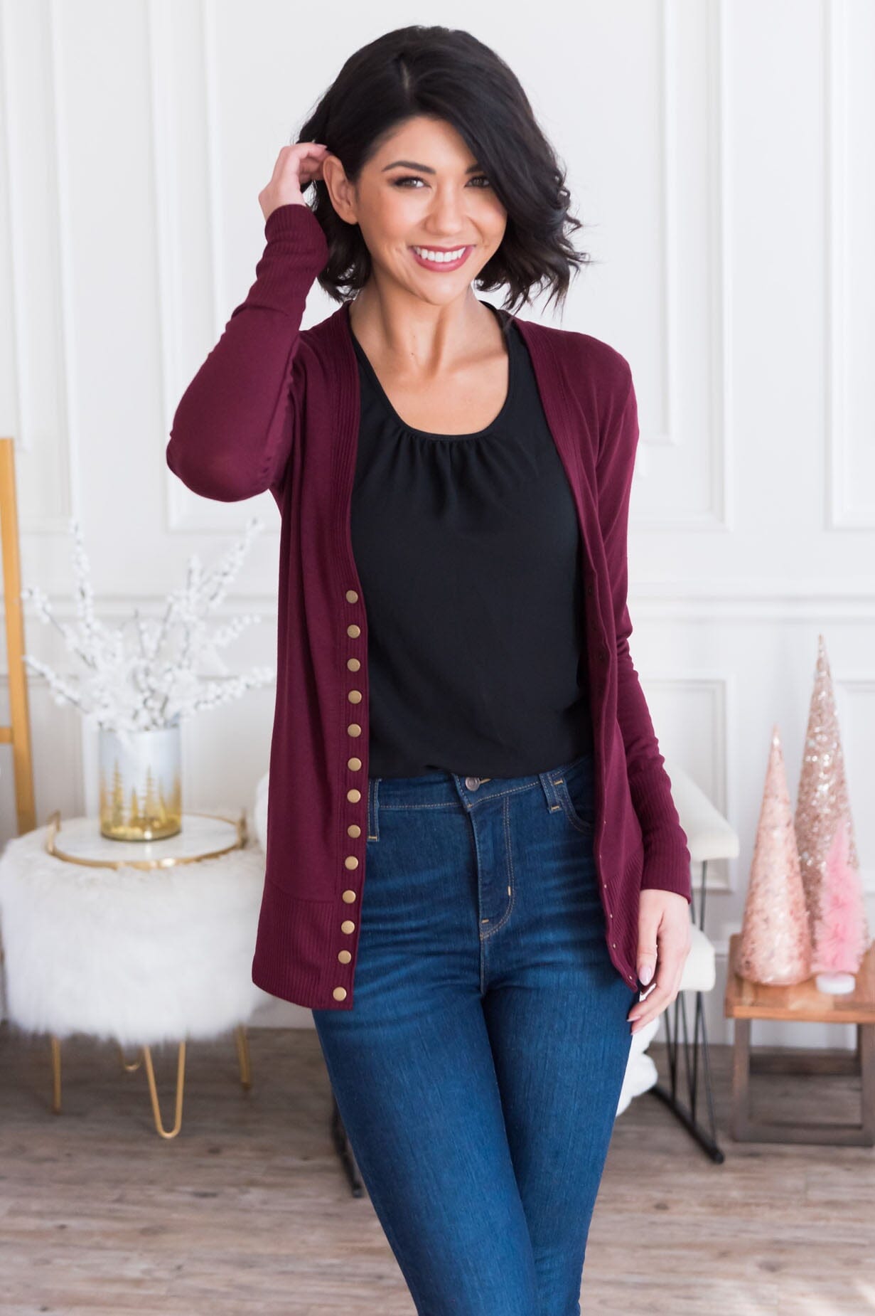 Free Soul Modest Button Cardigan New Year SALE vendor-unknown 