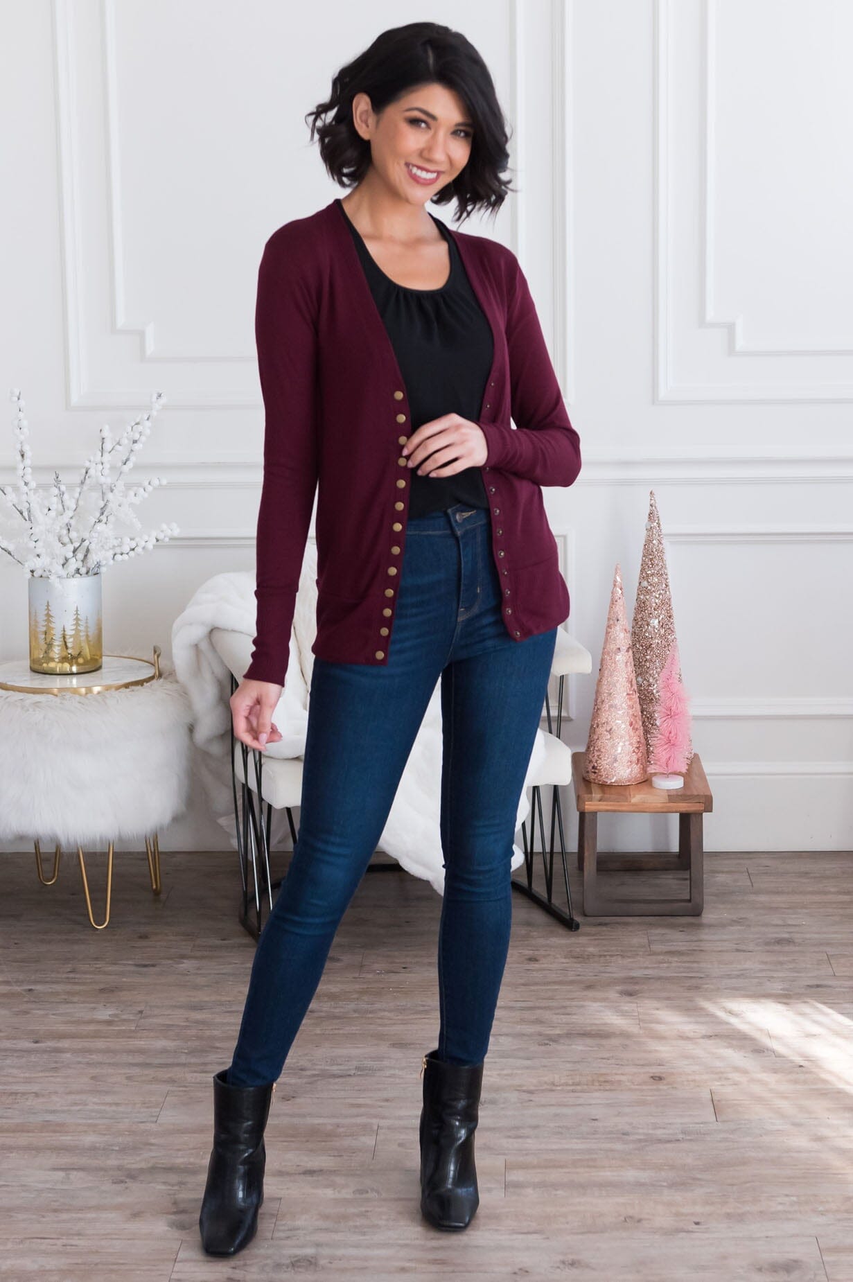 Free Soul Modest Button Cardigan New Year SALE vendor-unknown 
