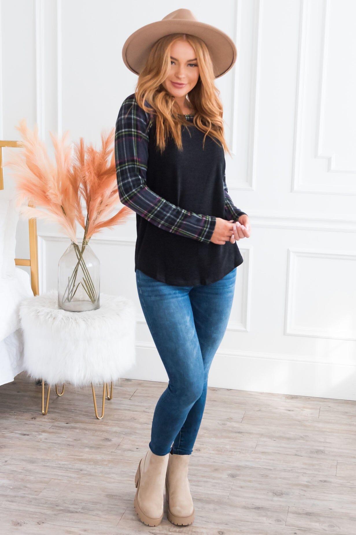 Plaid Perfection Modest Top NeeSee's Dresses 