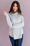 Simple Style Modest Cowl Neck Sweater Tops vendor-unknown