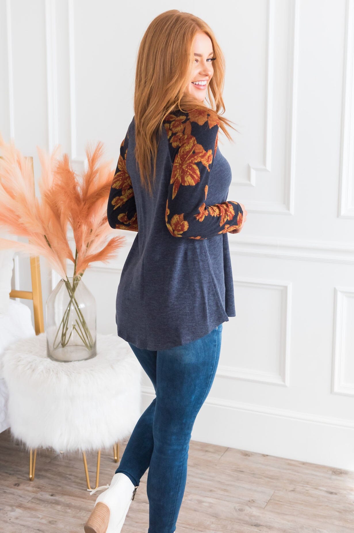 Perfection In Floral Modest Top NeeSee's Dresses 