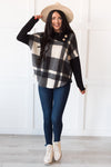 Nice & Cozy Modest Poncho Sweater Tops vendor-unknown