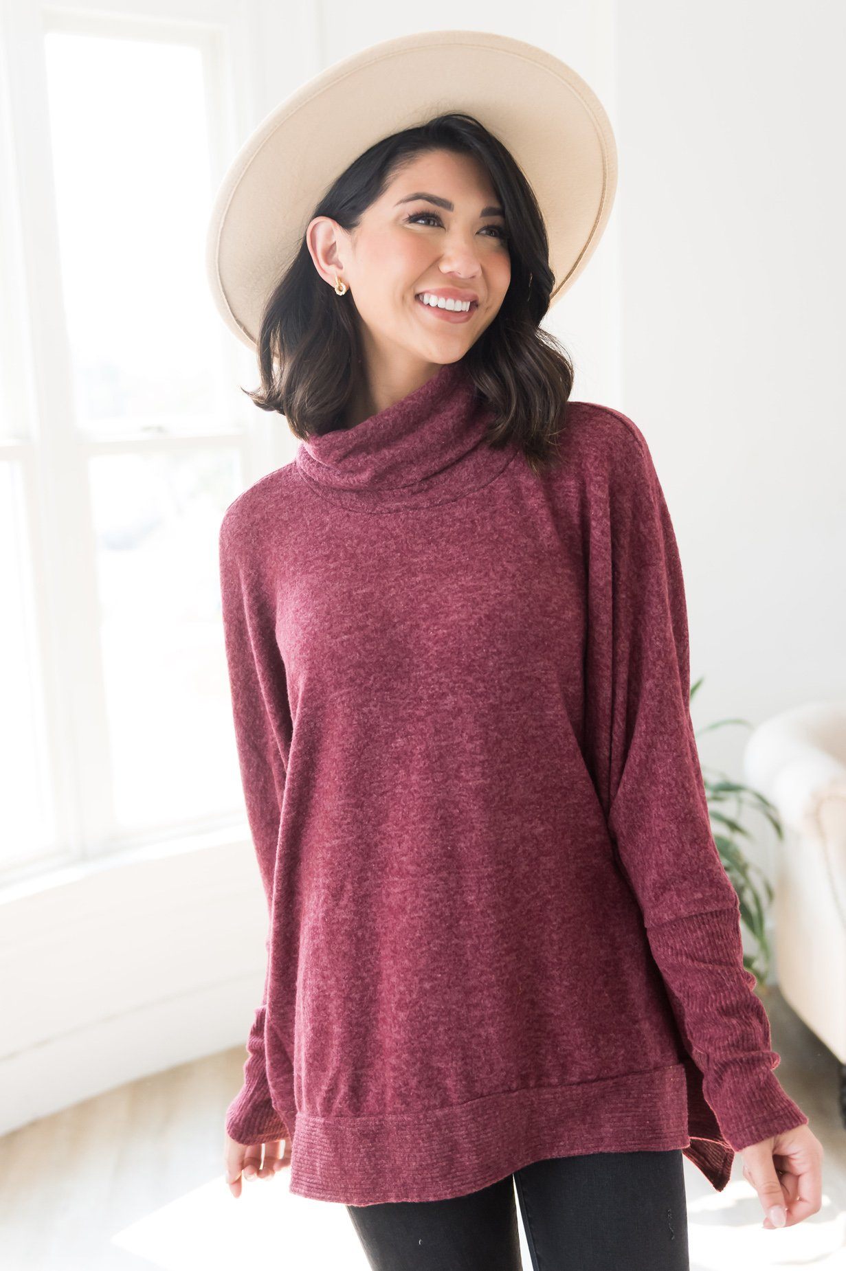 Comfy Cozy Modest Cowl-neck Sweater Modest Dresses vendor-unknown 
