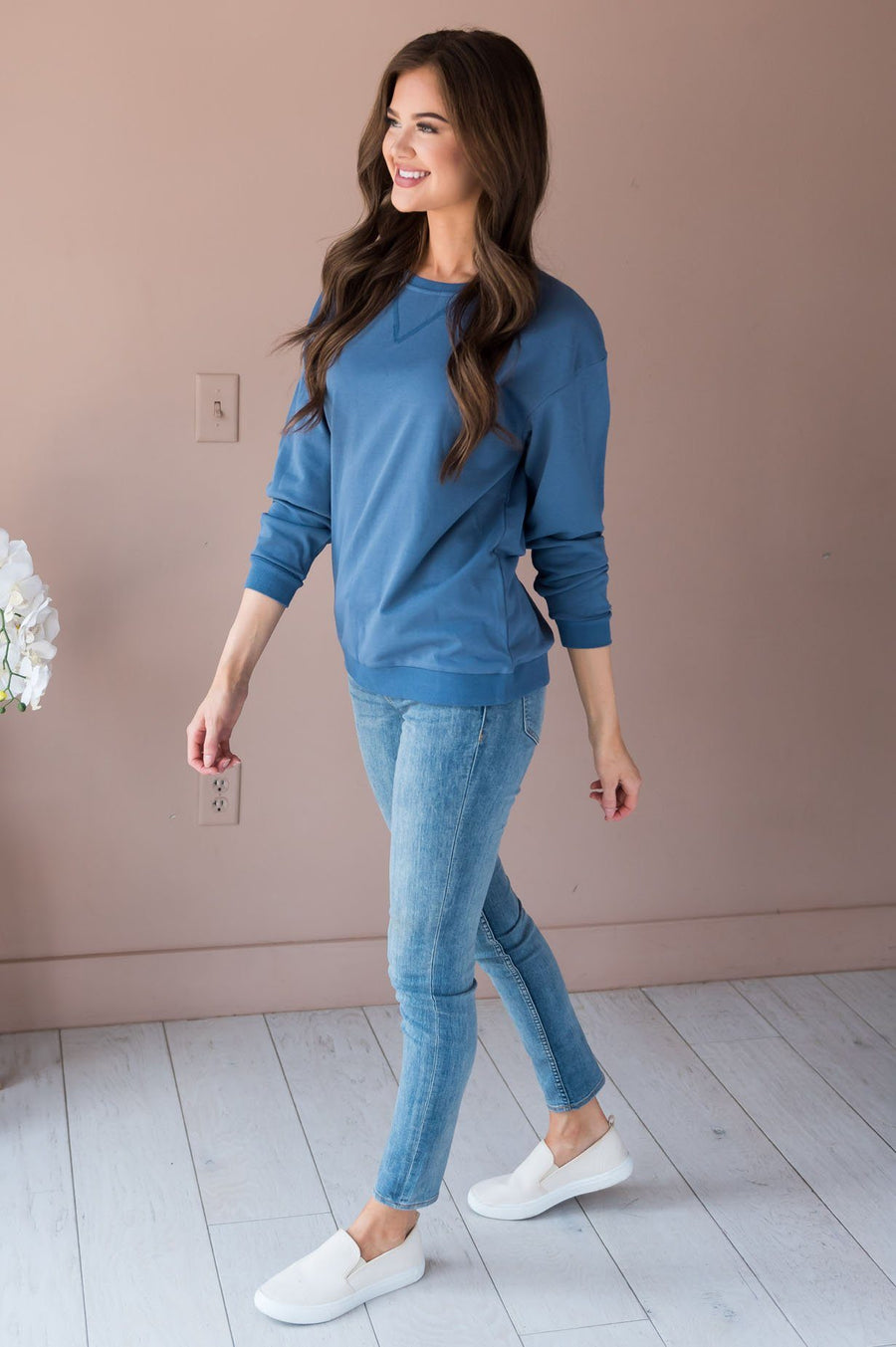 Casual Comfort Modest Sweater Tops vendor-unknown 