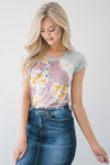 Pop of Lace Short Sleeve Floral Top Tops vendor-unknown
