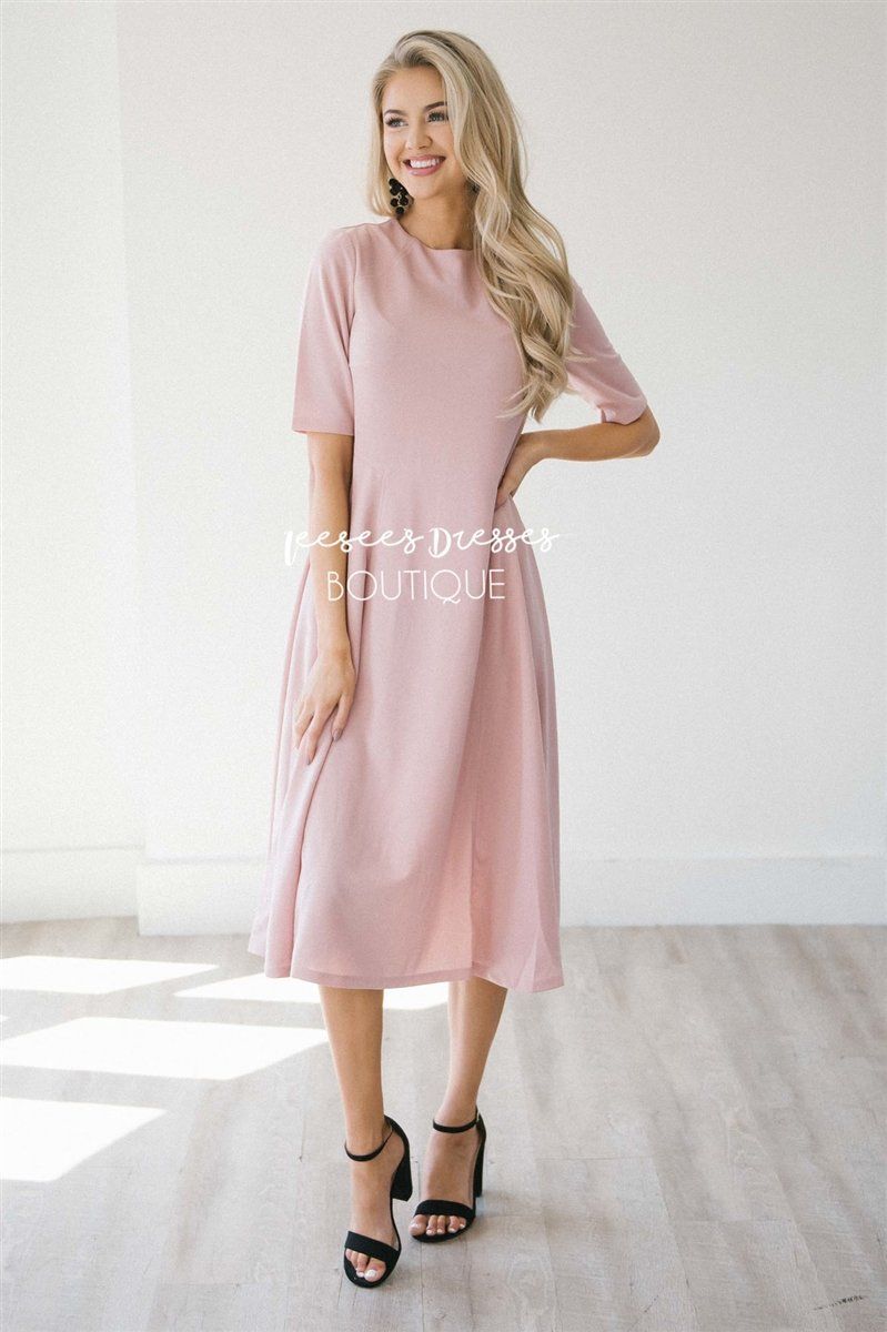 The Riya Modest Dresses vendor-unknown Dusty Pink S 