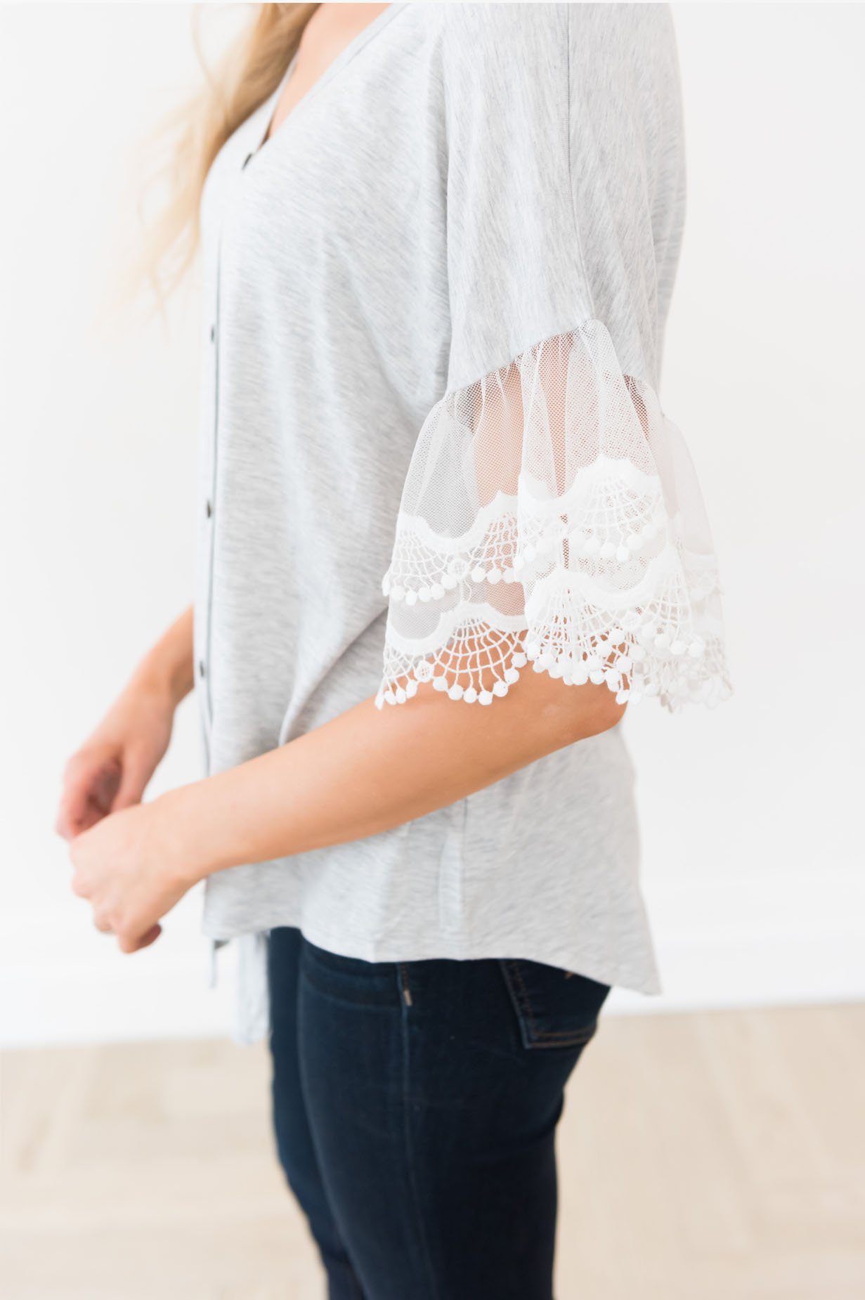 Designed Destiny Lace Modest Blouse Tops vendor-unknown 
