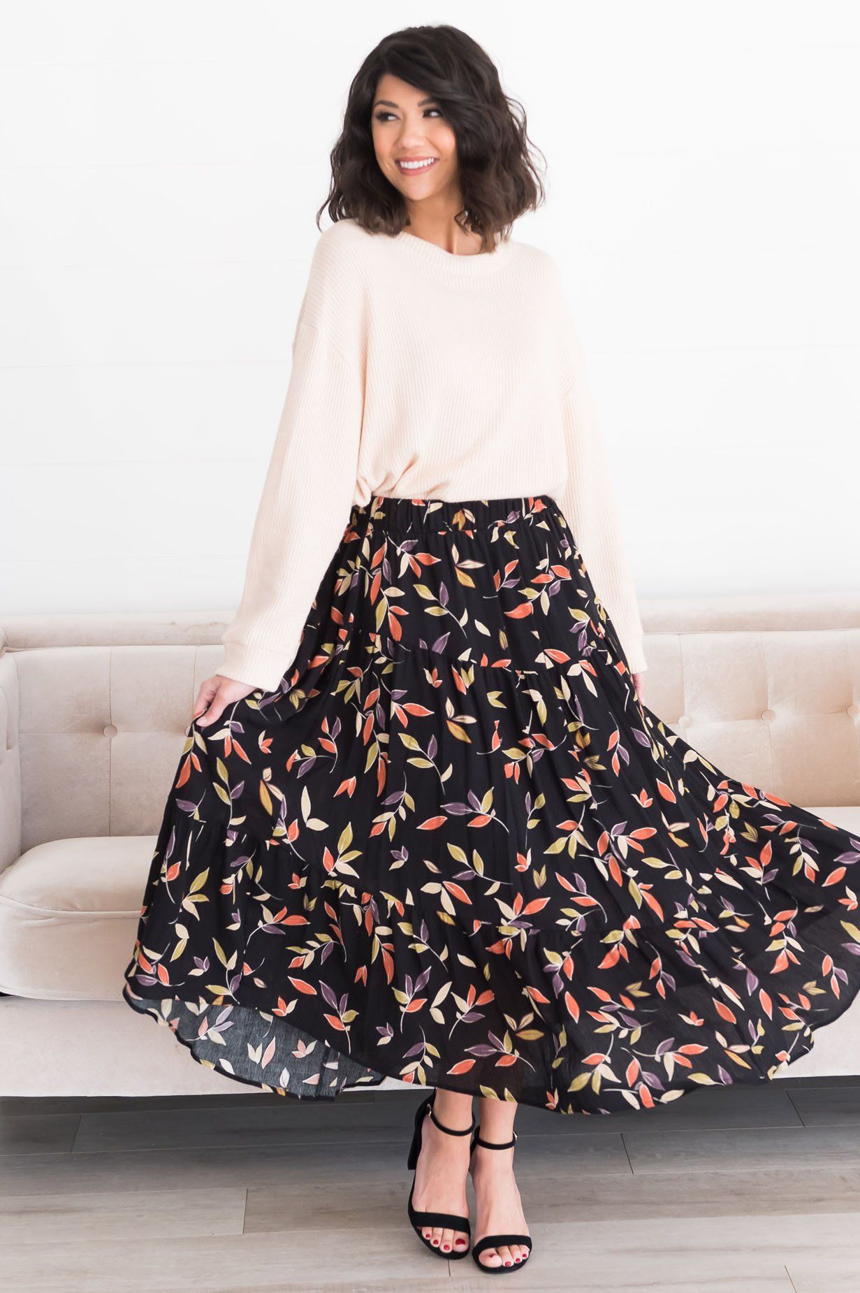 Leaves Are Changing Modest Skirt Skirts vendor-unknown 