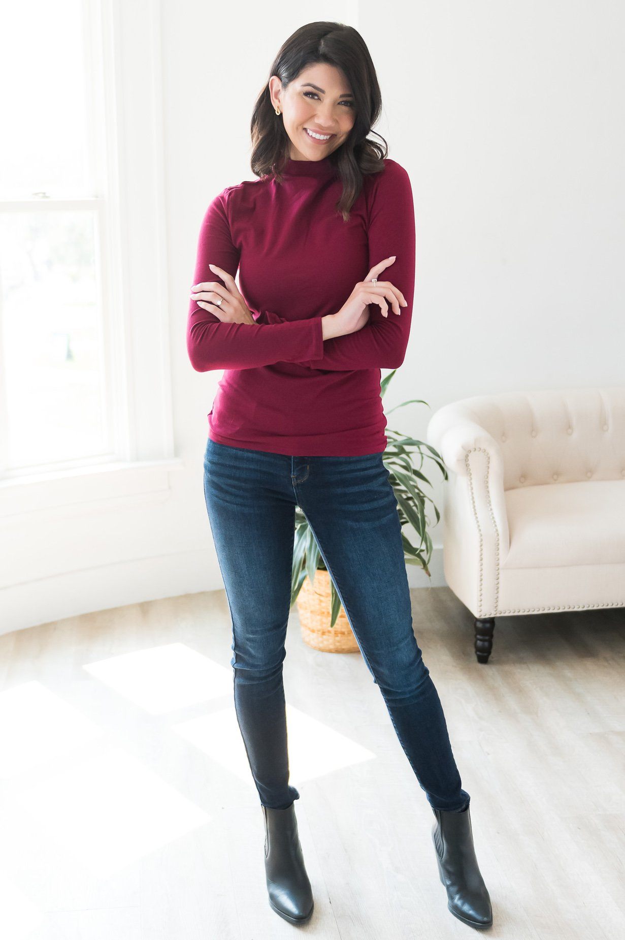 Best Wishes Modest High Neck Top Modest Dresses vendor-unknown 