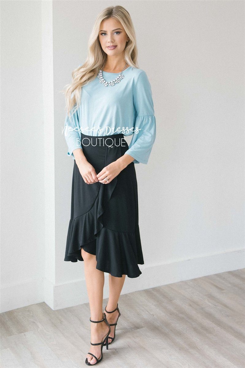 Stunning Ruffle Hem Skirt 50% OFF Summer Sale vendor-unknown Black S 