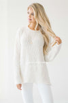 Cozy Fall Popcorn Pullover Round Neck Sweater Tops vendor-unknown Ivory S