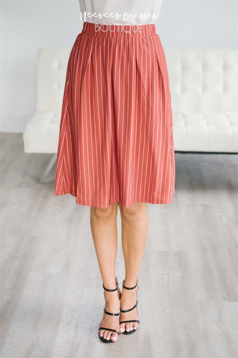 Striped Aline Skirt Skirts vendor-unknown 