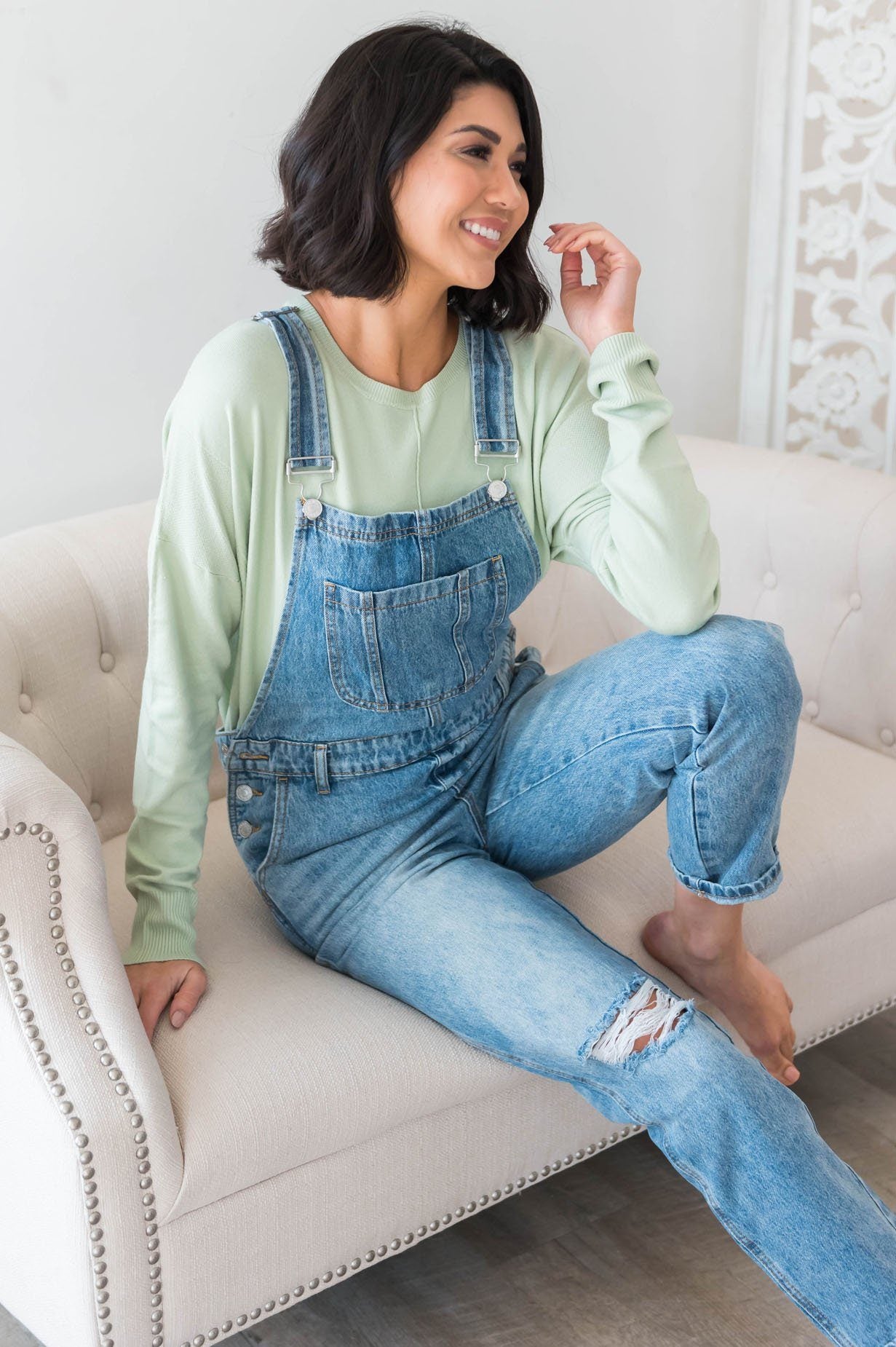 The Paris Modest Denim Overalls Modest Dresses vendor-unknown 