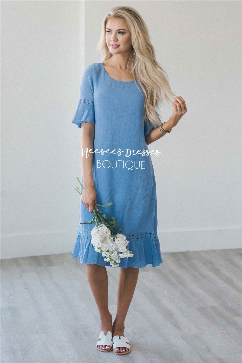 The Dalton Modest Dresses vendor-unknown Cornflower Blue S 