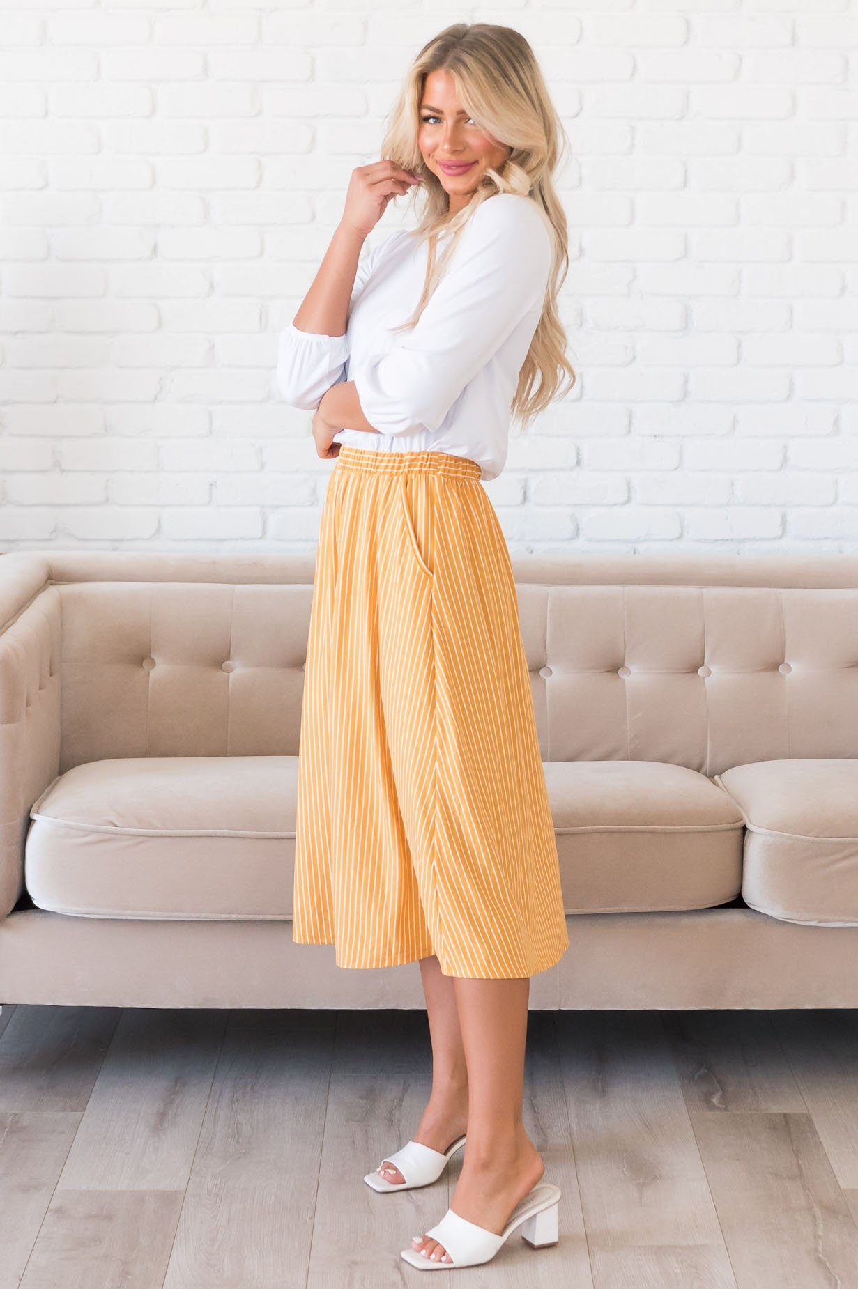 Stay Casual Striped Modest Skirt Skirts vendor-unknown 