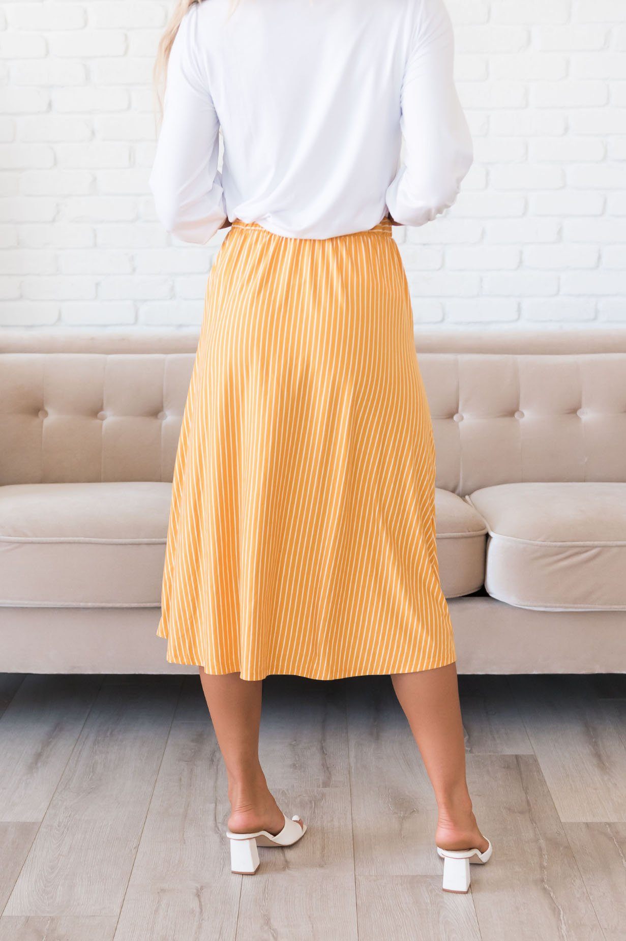 Stay Casual Striped Modest Skirt Skirts vendor-unknown 