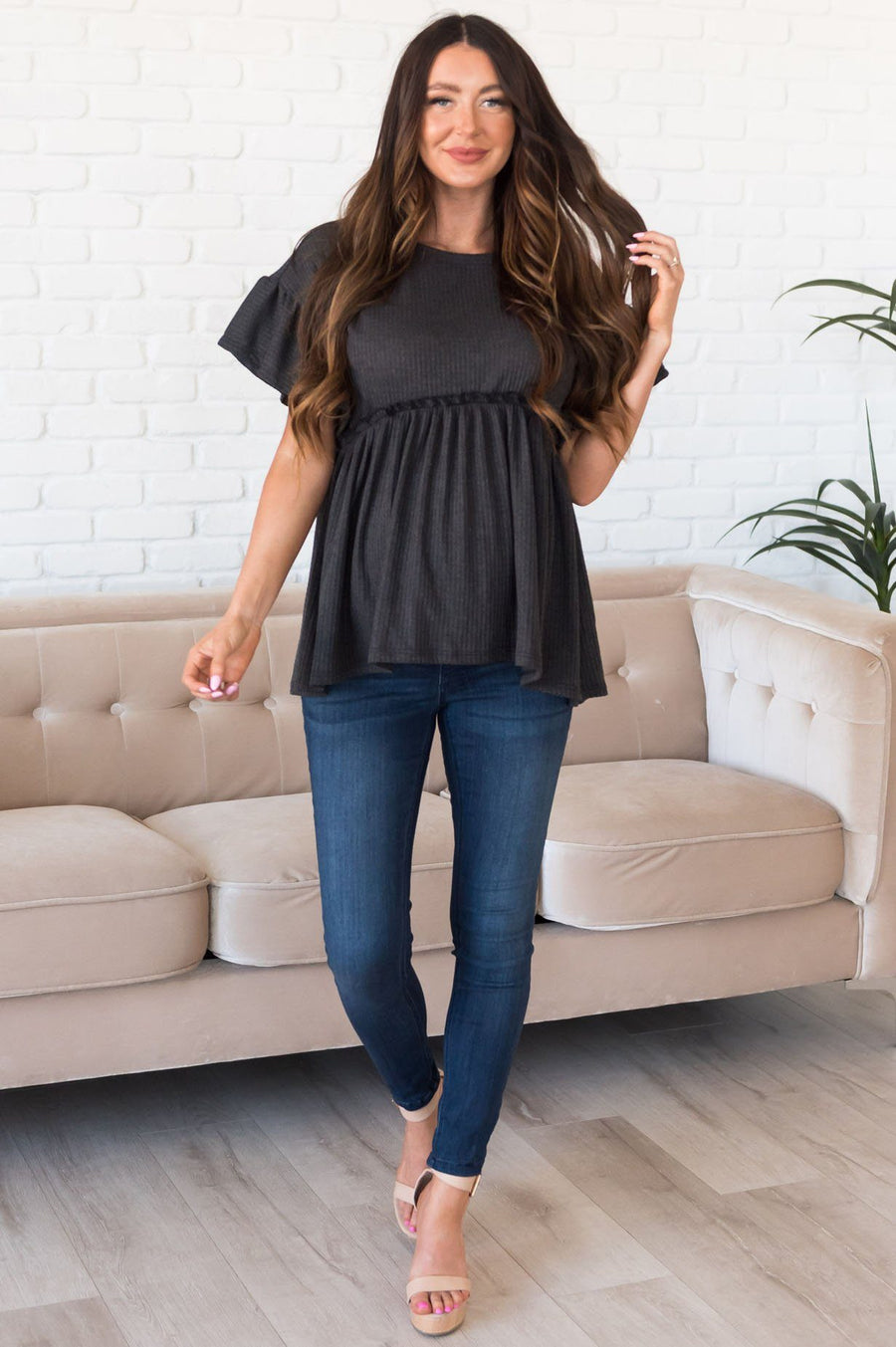 Dare To Dream Modest Babydoll Blouse Tops vendor-unknown 