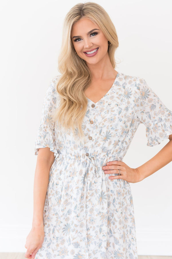 The Farley Floral Modest Dress - NeeSee's Dresses