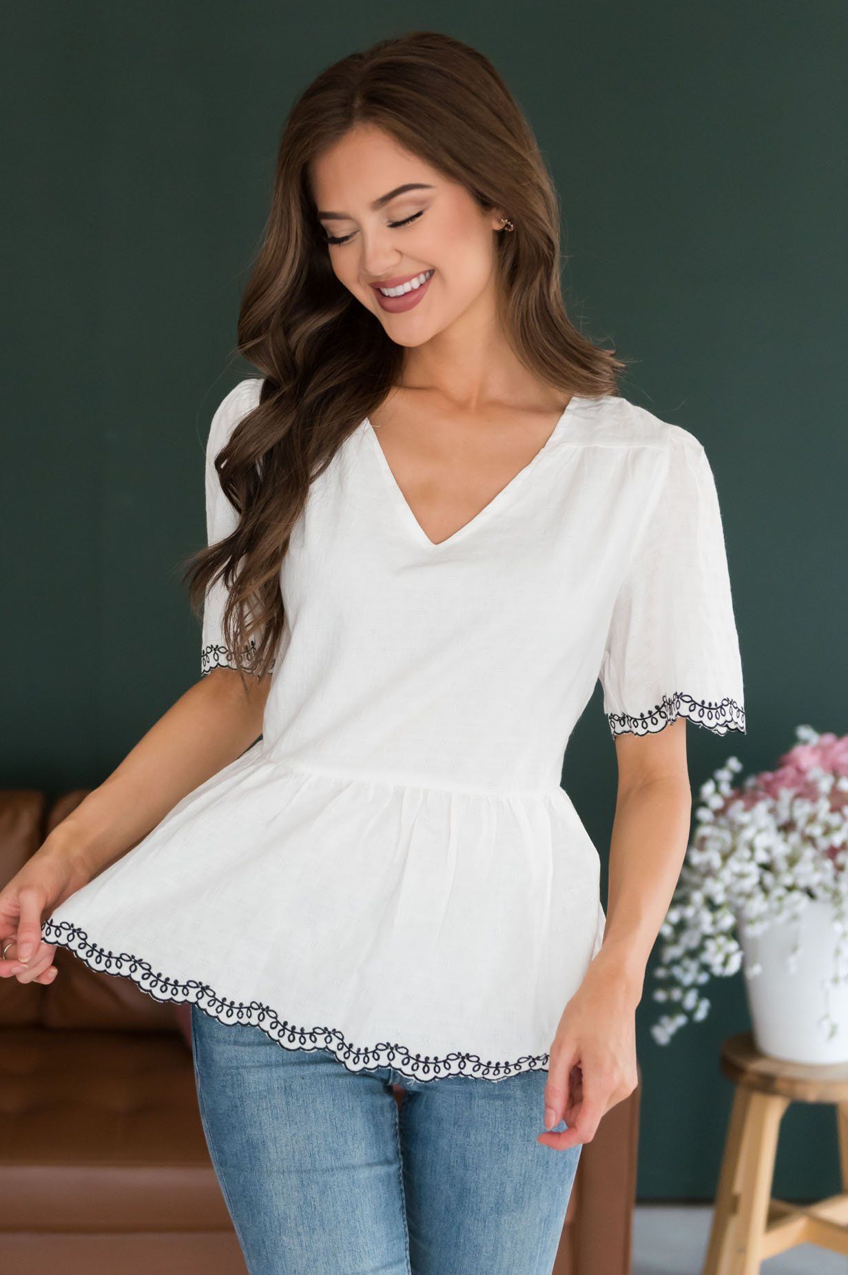 All Is Well Modest Babydoll Top Tops vendor-unknown 