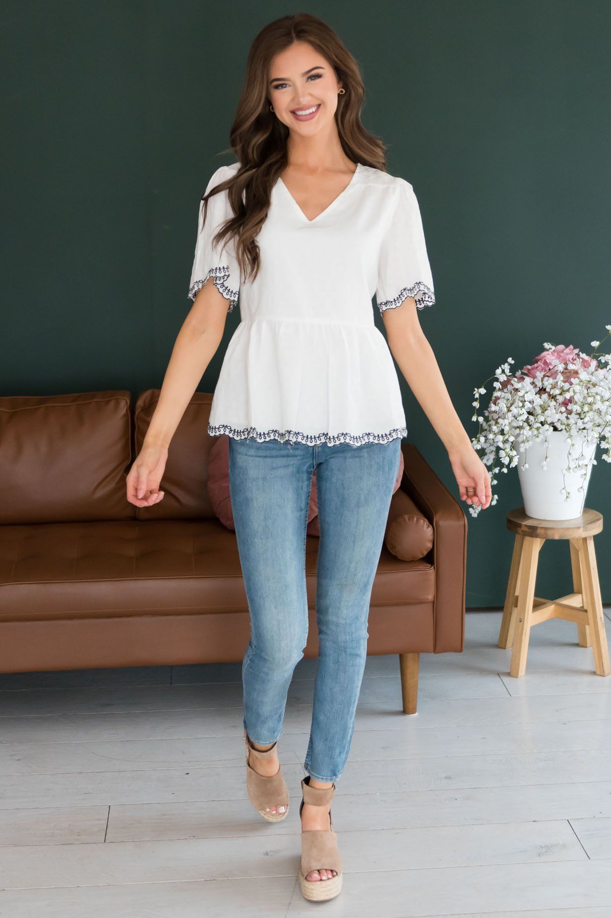 All Is Well Modest Babydoll Top Tops vendor-unknown 