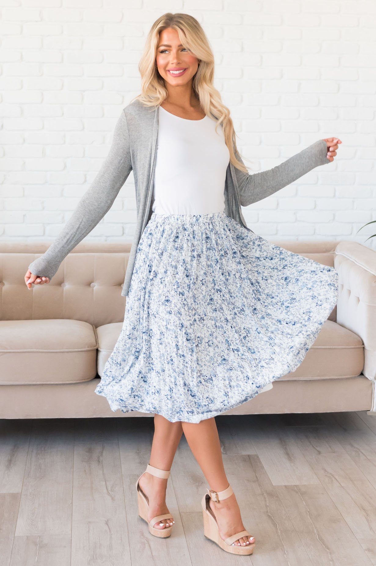 Deep Devotion Modest Pleated Skirt Skirts vendor-unknown 