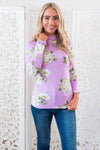 Sweet As Can Be Modest Floral Top Tops vendor-unknown