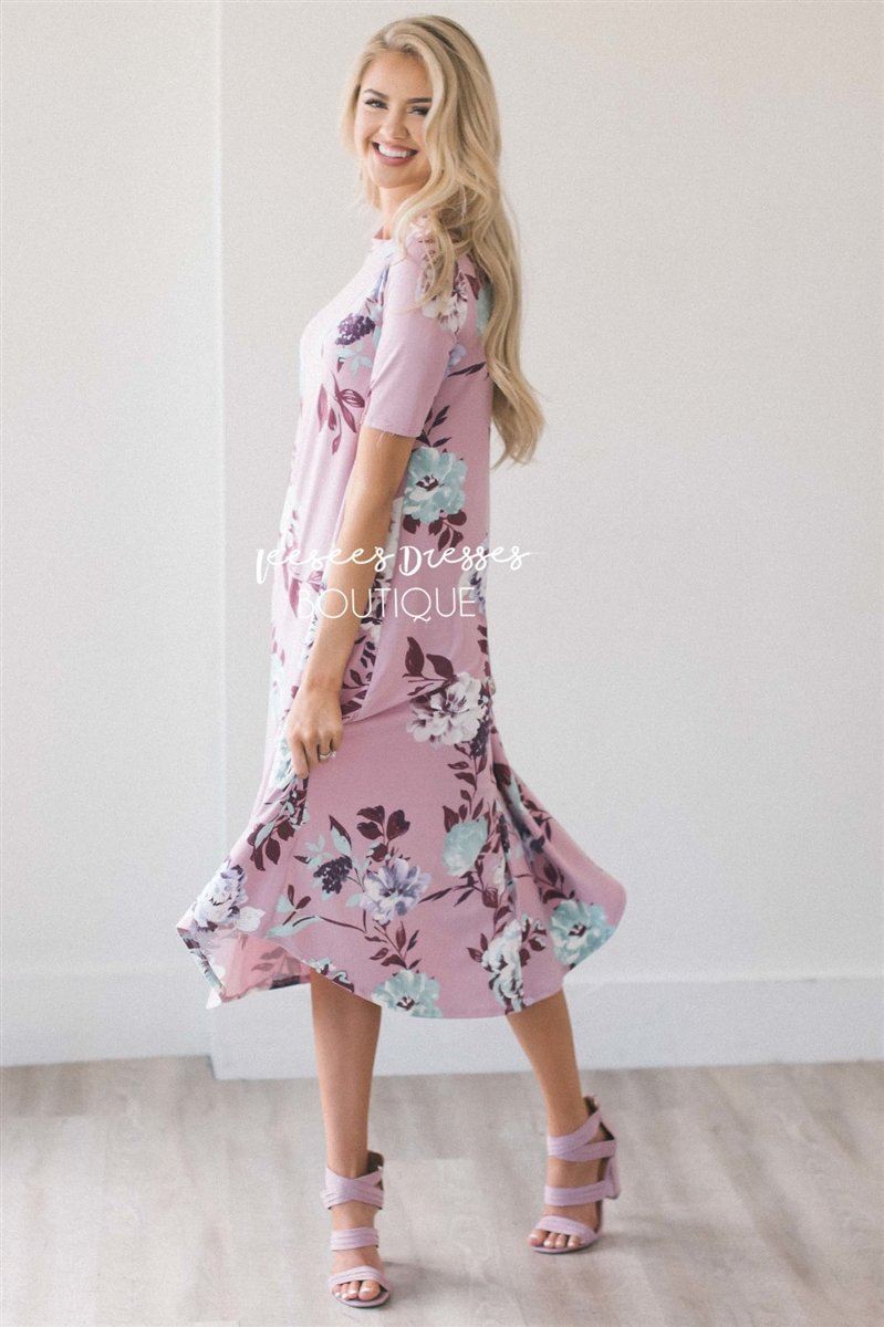 The Deziree Swing Dress Modest Dresses vendor-unknown S Orchid Floral 