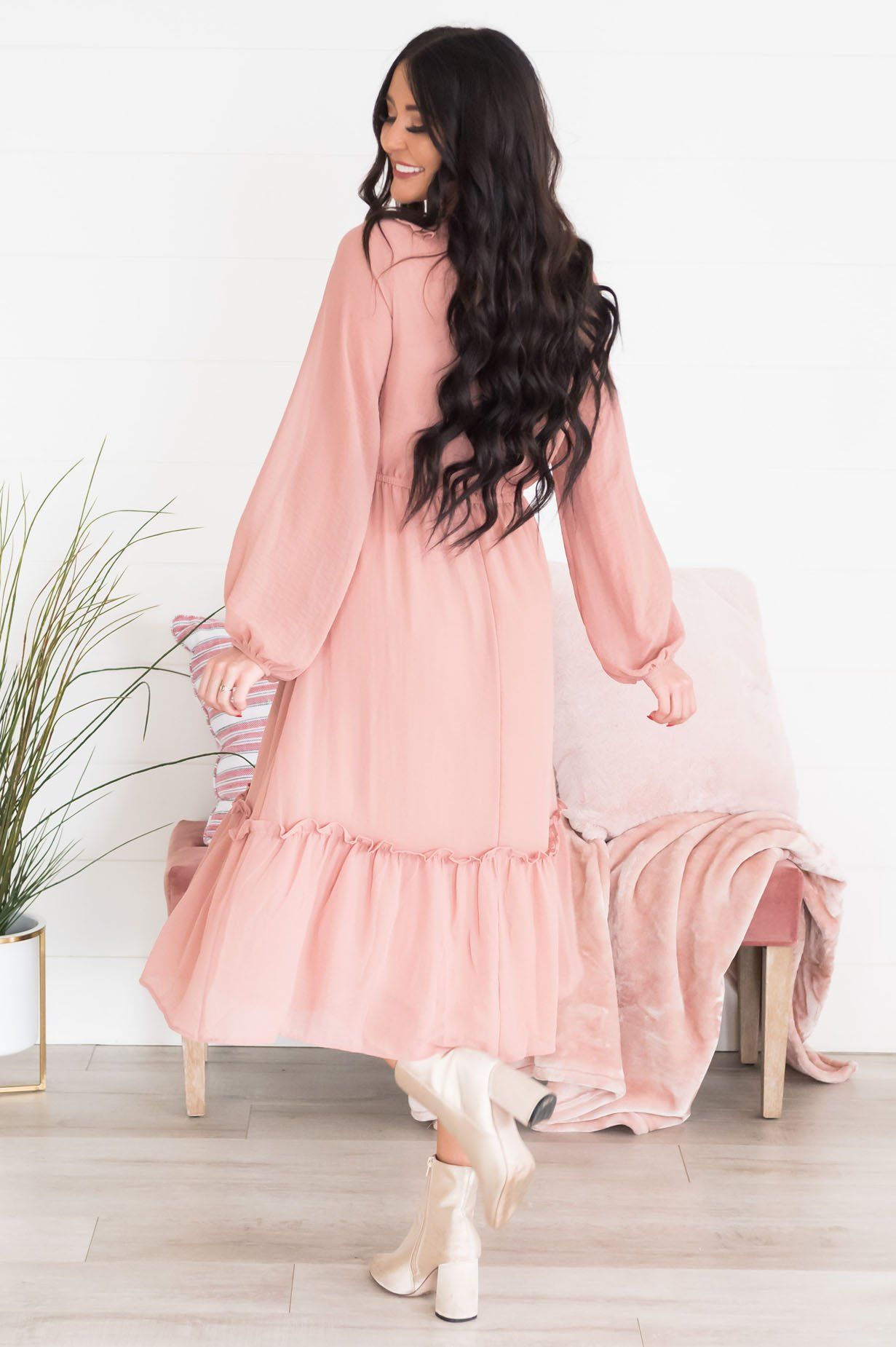 The Faith Modest Ruffle Dress Modest Dresses vendor-unknown 